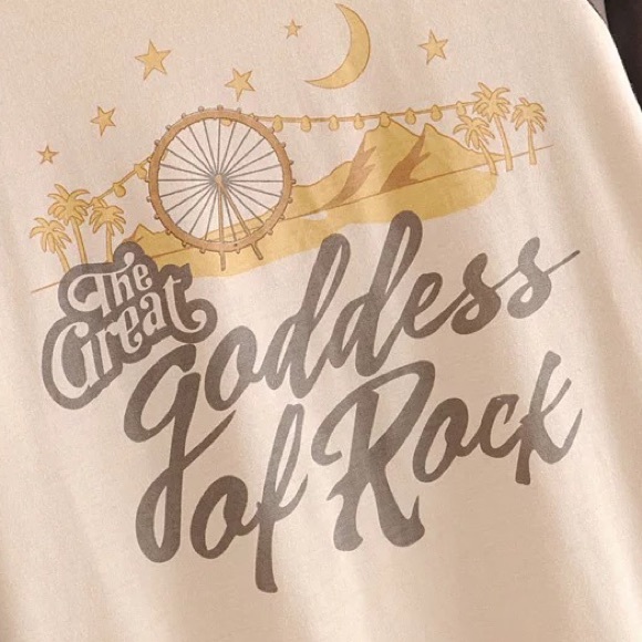 Bohemian Vintage The Goddess Of Rock Raglan Tee - Picture 8 of 11